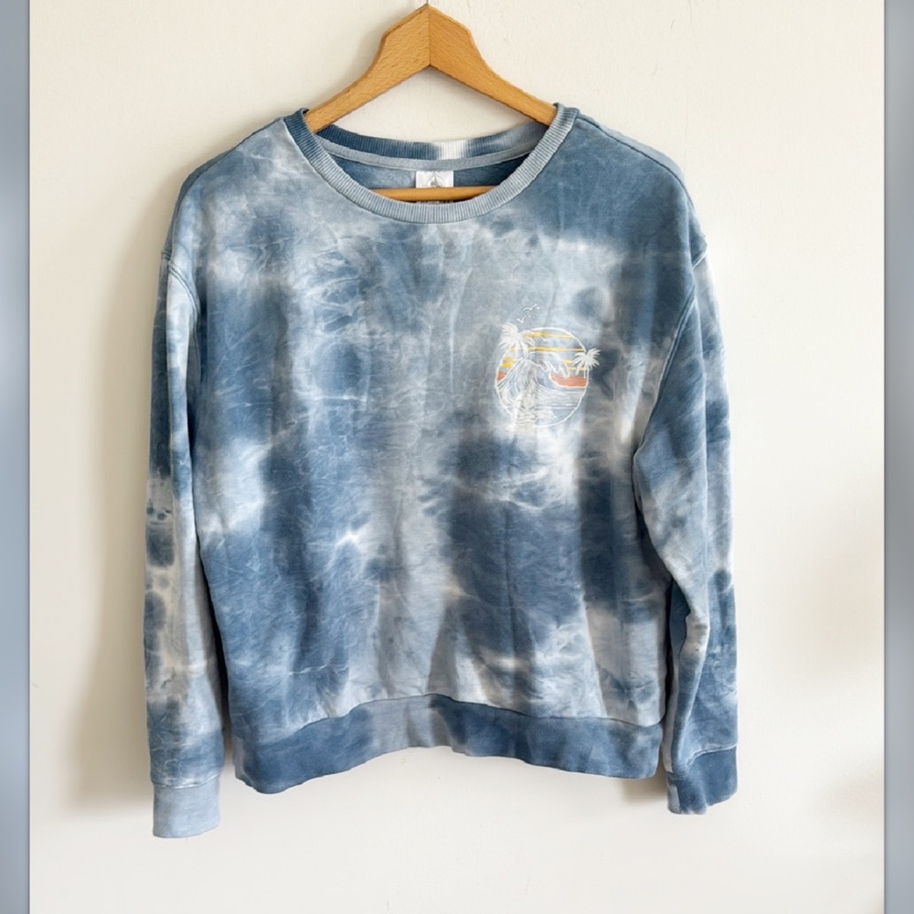 Disney Stitch long sleeve crewneck beachy tie dye Sweatshirt size large
